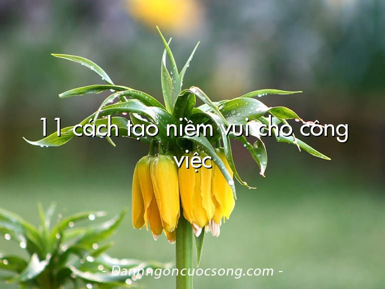 11 cách tạo niềm vui cho công việc