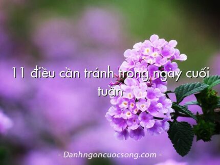 11 điều cần tránh trong ngày cuối tuần