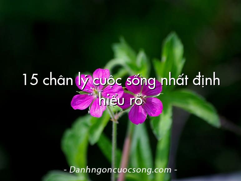 15 chân lý cuộc sống nhất định hiểu rõ