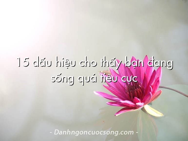 15 dấu hiệu cho thấy bạn đang sống quá tiêu cực