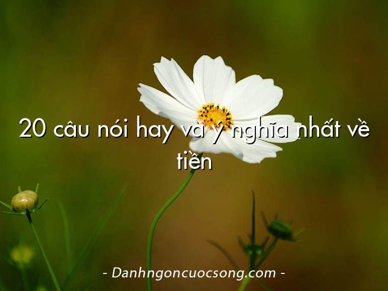 20 câu nói hay và ý nghĩa nhất về tiền