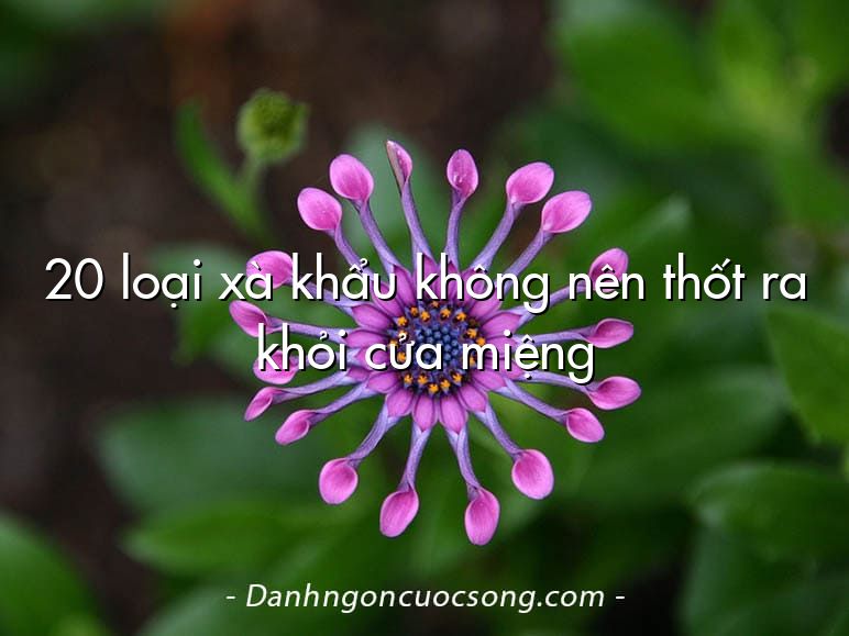 20 loại xà khẩu không nên thốt ra khỏi cửa miệng