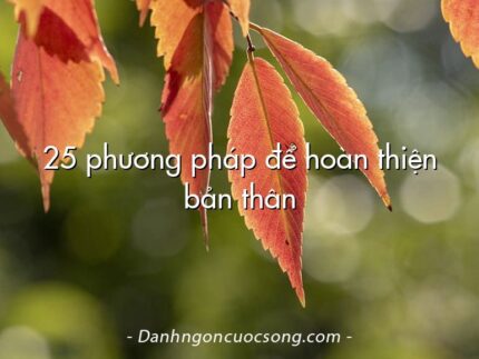 25 phương pháp để hoàn thiện bản thân