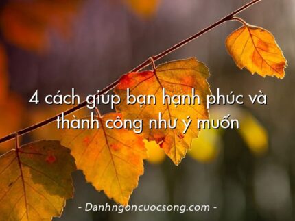 4 cách giúp bạn hạnh phúc và thành công như ý muốn