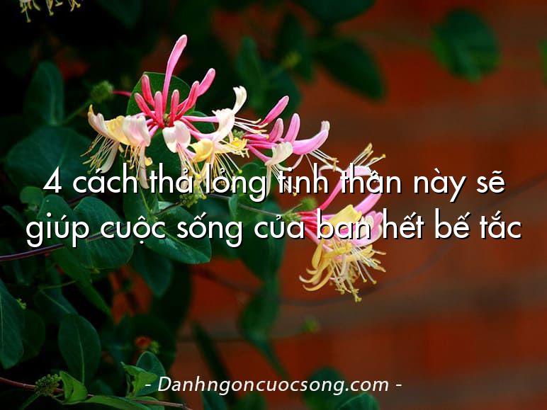 4 cách thả lỏng tinh thần này sẽ giúp cuộc sống của ban hết bế tắc