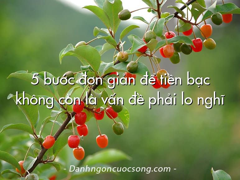 5 bước đơn giản để tiền bạc không còn là vấn đề phải lo nghĩ