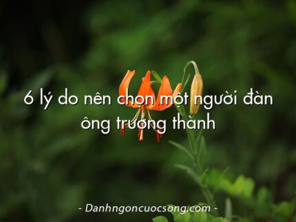 6 lý do nên chọn một người đàn ông trưởng thành