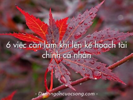 6 việc cần làm khi lên kế hoạch tài chính cá nhân