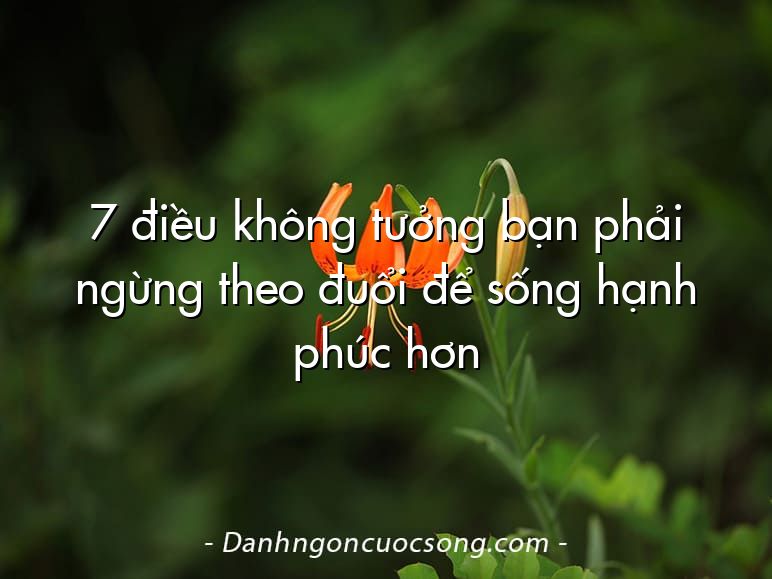 7 điều không tưởng bạn phải ngừng theo đuổi để sống hạnh phúc hơn