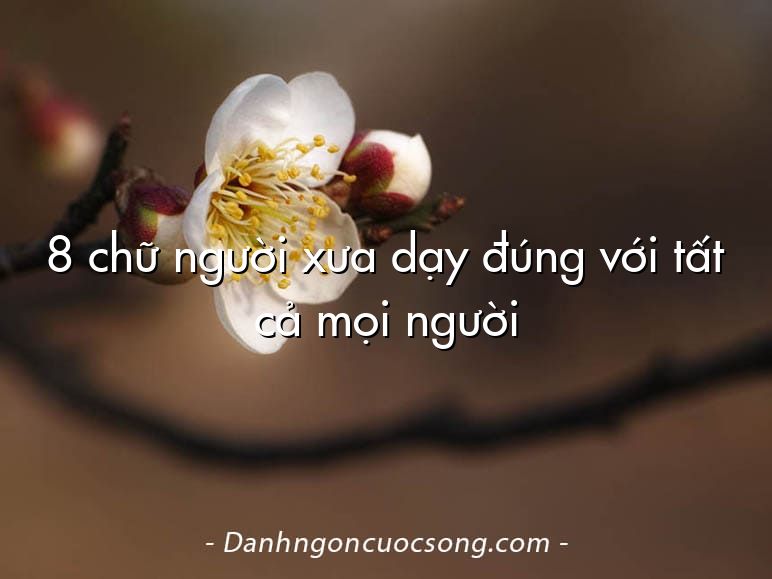 8 chữ người xưa dạy đúng với tất cả mọi người