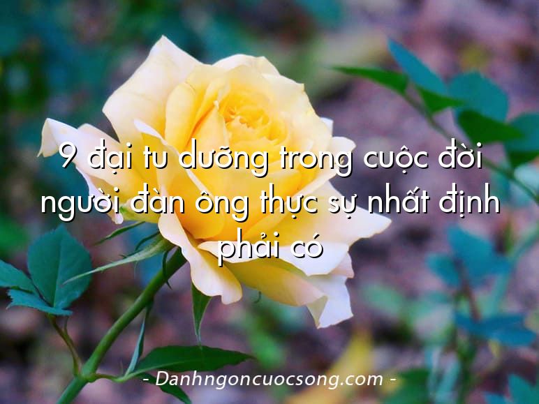 9 đại tu dưỡng trong cuộc đời người đàn ông thực sự nhất định phải có