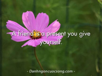 A friend is a present you give yourself.