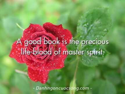A good book is the precious life-blood of master spirit.