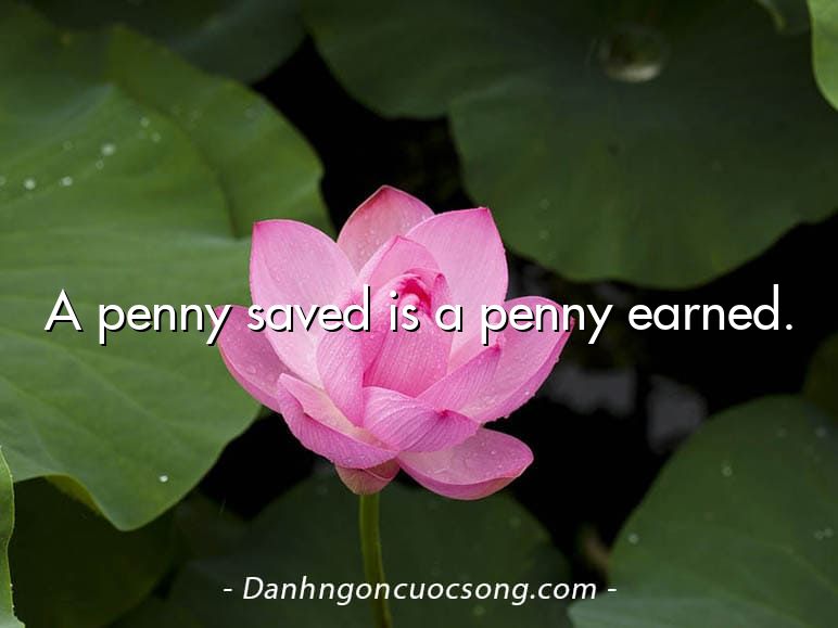 A penny saved is a penny earned.