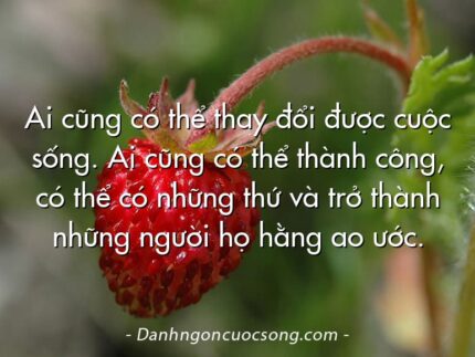 Ai cũng có thể thay đổi được cuộc sống. Ai cũng có thể thành công, có thể có những thứ và trở thành những người họ hằng ao ước.