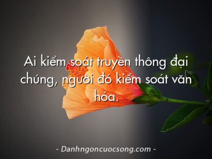 Ai kiểm soát truyền thông đại chúng, người đó kiểm soát văn hóa.