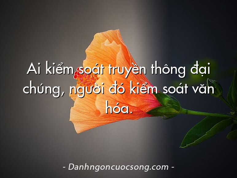 Ai kiểm soát truyền thông đại chúng, người đó kiểm soát văn hóa.