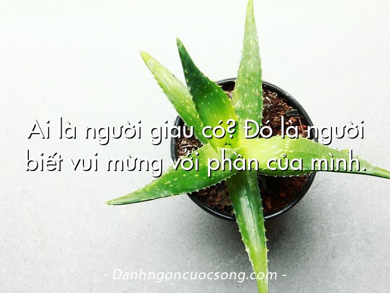 Ai là người giàu có? Đó là người biết vui mừng với phần của mình.
