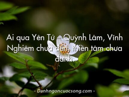 Ai qua Yên Tử – Quỳnh Lâm, Vĩnh Nghiêm chưa đến, thiền tâm chưa đành.