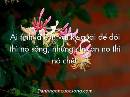 Ái tình là con vật kỳ quái để đói thì nó sống, nhưng cho ăn no thì nó chết.