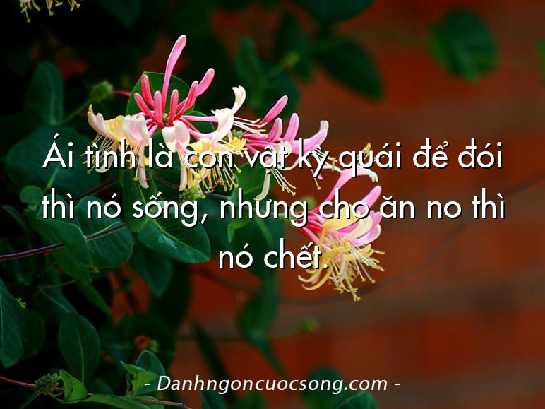 Ái tình là con vật kỳ quái để đói thì nó sống, nhưng cho ăn no thì nó chết.