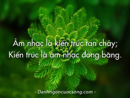 Âm nhạc là kiến trúc tan chảy; Kiến trúc là âm nhạc đóng băng.