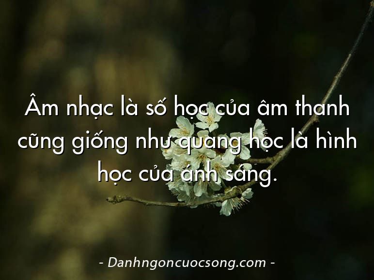 Âm nhạc là số học của âm thanh cũng giống như quang học là hình học của ánh sáng.
