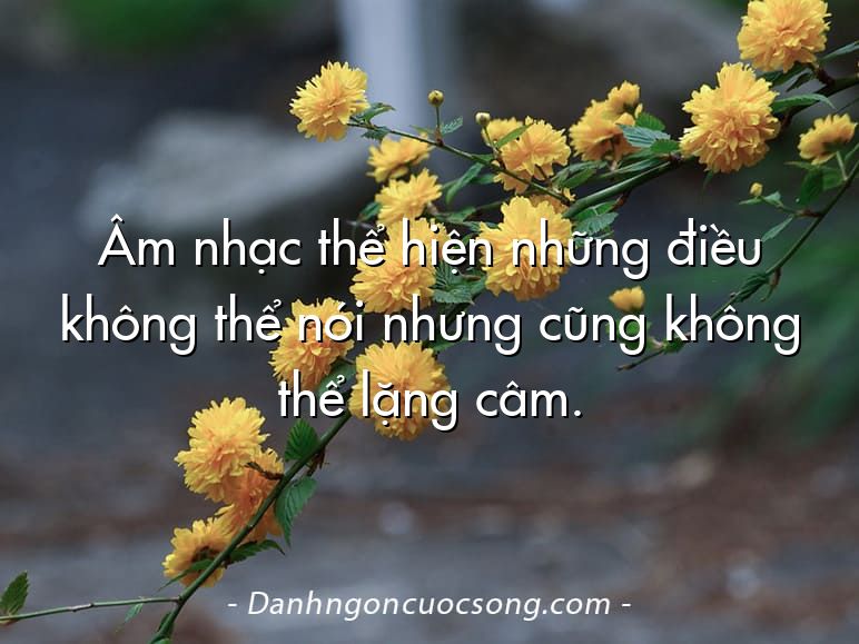 Âm nhạc thể hiện những điều không thể nói nhưng cũng không thể lặng câm.