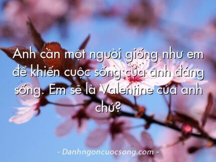 Anh cần một người giống như em để khiến cuộc sống của anh đáng sống. Em sẽ là Valentine của anh chứ?