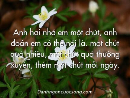 Anh hơi nhớ em một chút, anh đoán em có thể nói là. một chút quá nhiều, một chút quá thường xuyên, thêm một chút mỗi ngày.