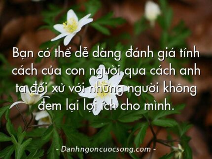 Bạn có thể dễ dàng đánh giá tính cách của con người qua cách anh ta đối xử với những người không đem lại lợi ích cho mình.
