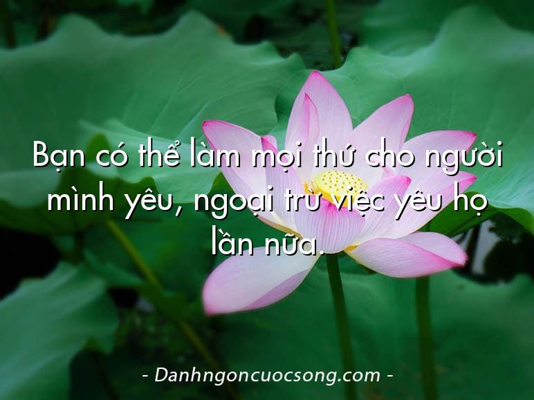 Bạn có thể làm mọi thứ cho người mình yêu, ngoại trừ việc yêu họ lần nữa.