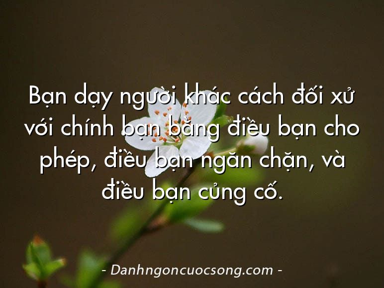 Bạn dạy người khác cách đối xử với chính bạn bằng điều bạn cho phép, điều bạn ngăn chặn, và điều bạn củng cố.