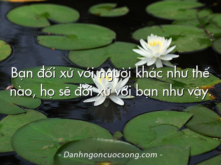 Bạn đối xử với người khác như thế nào, họ sẽ đối xử với bạn như vậy.