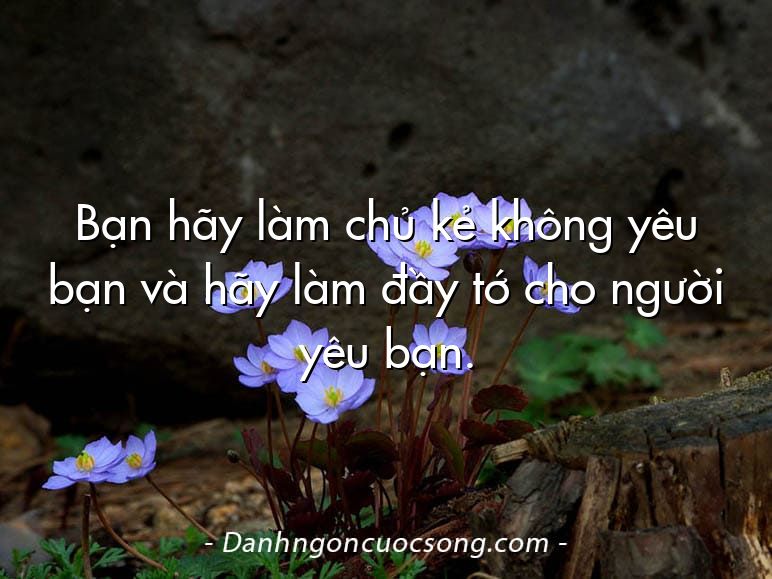 Bạn hãy làm chủ kẻ không yêu bạn và hãy làm đầy tớ cho người yêu bạn.