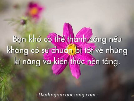 Bạn khó có thể thành công nếu không có sự chuẩn bị tốt về những kĩ năng và kiến thức nền tảng.