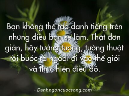 Bạn không thể tạo danh tiếng trên những điều bạn sẽ làm. Thật đơn giản, hãy tưởng tượng, tường thuật rồi bước ra ngoài đi vào thế giới và thực hiện điều đó.