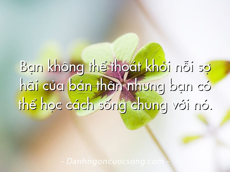 Bạn không thể thoát khỏi nỗi sợ hãi của bản thân nhưng bạn có thể học cách sống chung với nó.