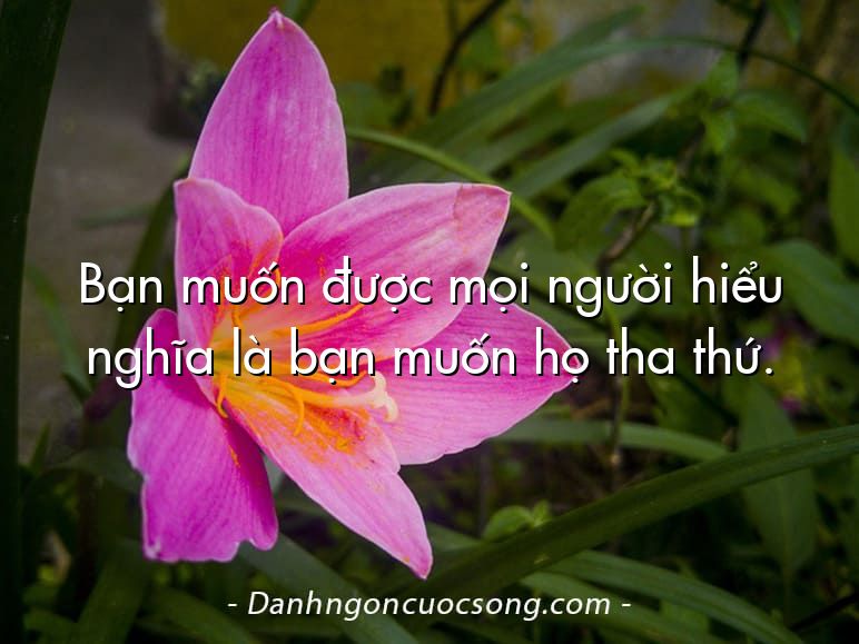 Bạn muốn được mọi người hiểu nghĩa là bạn muốn họ tha thứ.