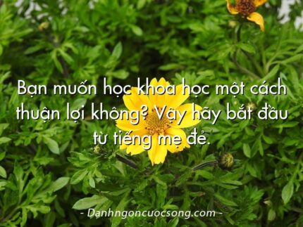 Bạn muốn học khoa học một cách thuận lợi không? Vậy hãy bắt đầu từ tiếng mẹ đẻ.