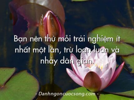 Bạn nên thử mỗi trải nghiệm ít nhất một lần, trừ loạn luân và nhảy dân gian.