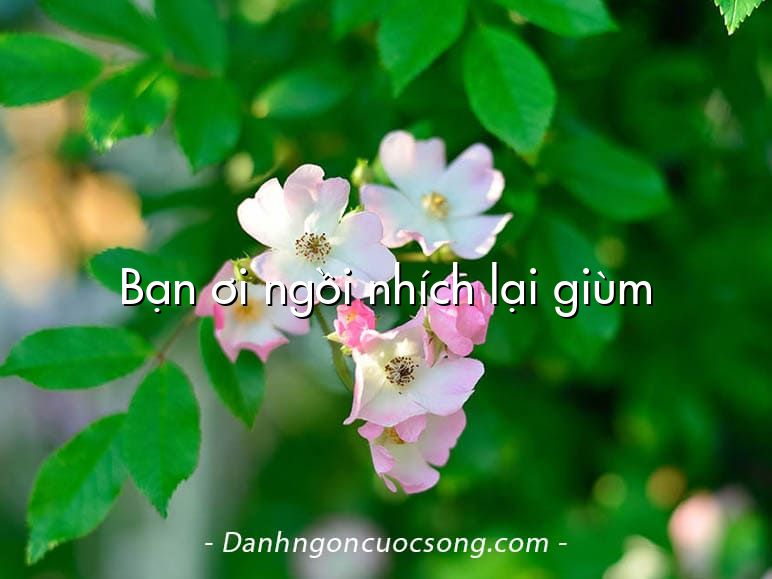 Bạn ơi ngồi nhích lại giùm