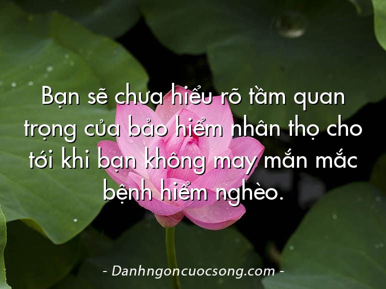 Bạn sẽ chưa hiểu rõ tầm quan trọng của bảo hiểm nhân thọ cho tới khi bạn không may mắn mắc bệnh hiểm nghèo.