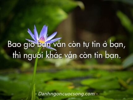 Bao giờ bạn vẫn còn tự tin ở bạn, thì người khác vẫn còn tin bạn.