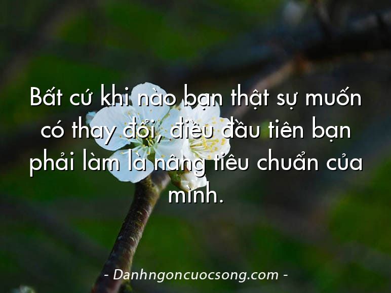 Bất cứ khi nào bạn thật sự muốn có thay đổi, điều đầu tiên bạn phải làm là nâng tiêu chuẩn của mình.