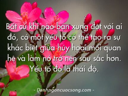 Bất cứ khi nào bạn xung đột với ai đó, có một yếu tố có thể tạo ra sự khác biệt giữa hủy hoại mối quan hệ và làm nó trở nên sâu sắc hơn. Yếu tố đó là thái độ.