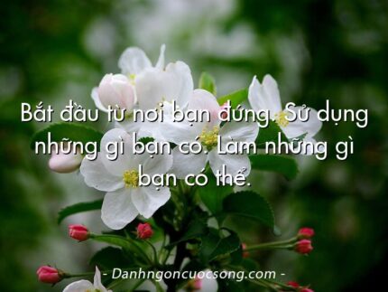 Bắt đầu từ nơi bạn đứng. Sử dụng những gì bạn có. Làm những gì bạn có thể.