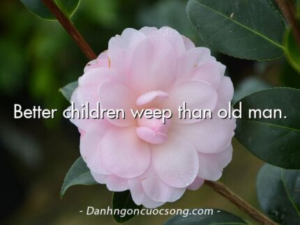 Better children weep than old man.