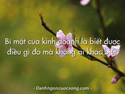 Bí mật của kinh doanh là biết được điều gì đó mà không ai khác biết.