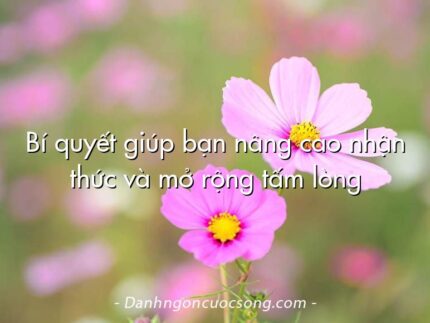 Bí quyết giúp bạn nâng cao nhận thức và mở rộng tấm lòng